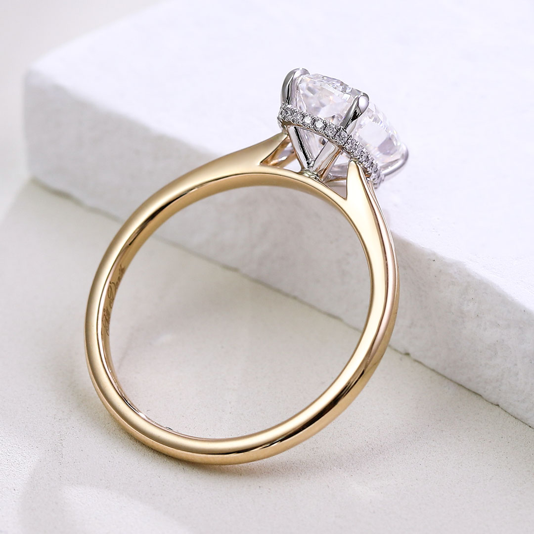 Designer Solitaire 18K 14K 10K Yellow Gold Cushion Cut D VVS1 Lab Grown Diamond 4 Prong Design Fine Jewelry Rings Wedding Engagement Rings