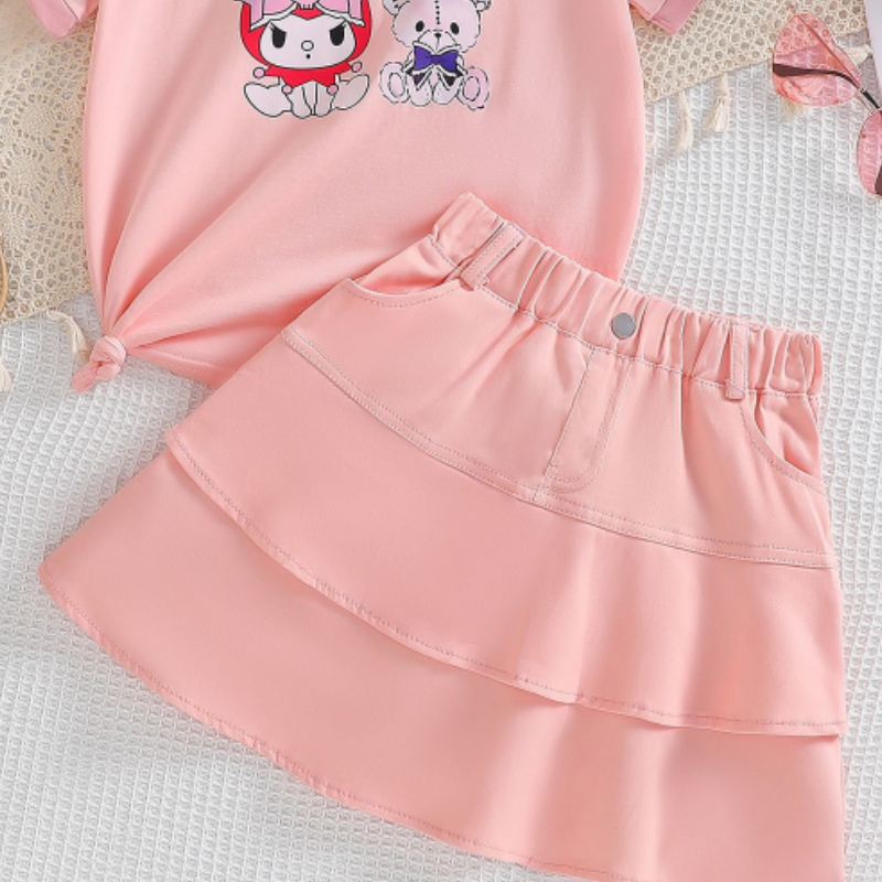 DISNEY Frozen Elsa princess baby designer clothes kids clothes Girls' summer outfit short-sleeved shorts set for children.