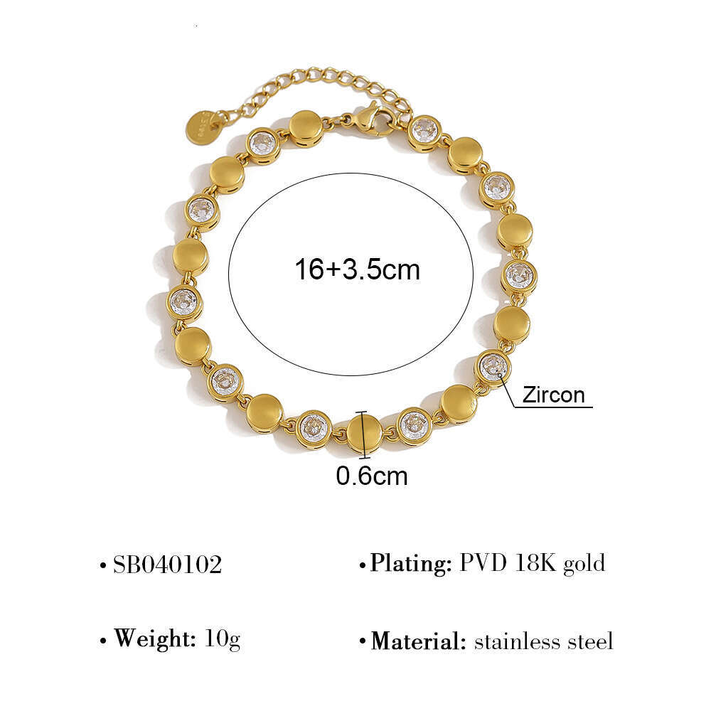 jewelry style tennis chain 25 year new titanium steel goldplated heartshaped zircon womens bracelet