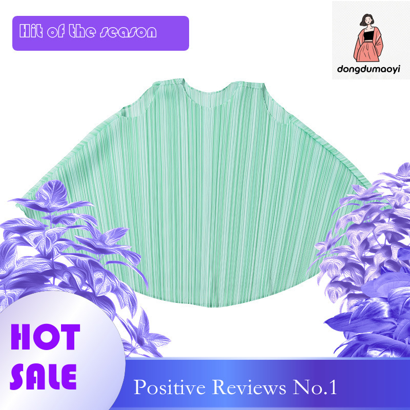 dongdumaoyi Miyake Fashion Folded Top in Summer, Thin, Loose, Fat, MM, Elastic Striped Sleeveless, Small Cap Hoodie for Women