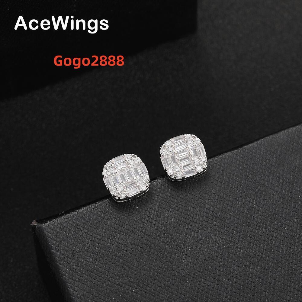 E057 Bling Earrings for Men and Women Hip Hop Jewelry Brass Cubic Zircon Earring