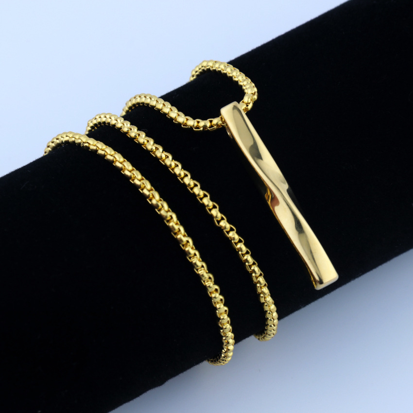3color 60CM European and American Fashion Jewelry Men's Necklace Hardware Jewelry Necklace Pendant