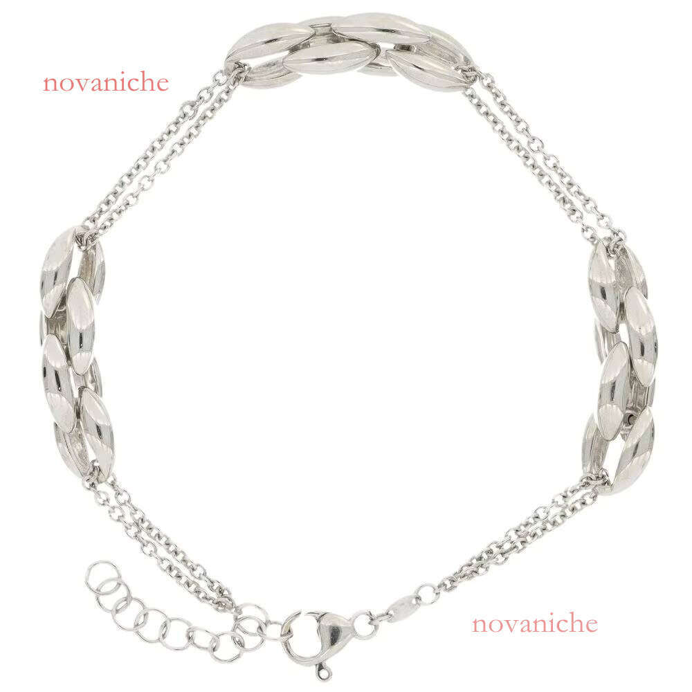Made in Italy Sier Bracelet with a Delicate Double-chain Design Elegance Redefined