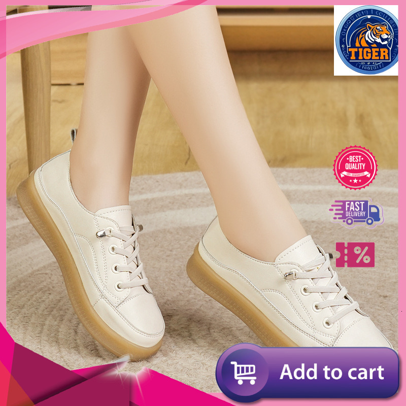 Ddmytiger Soft Soled Anti Slip White Shoes For Women Spring And Autumn New Lightweight Cow Tendon Sole Versatile Single Shoe Outdoor Shoes