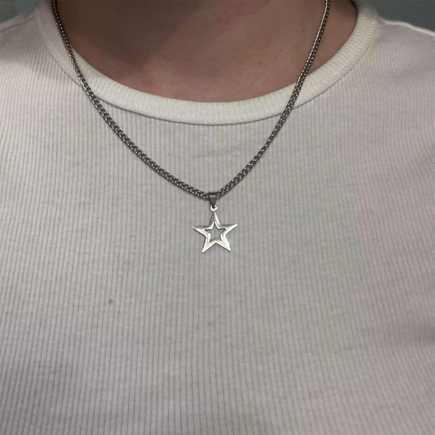 Korean Fashion Star Pendant Necklace Punk Aesthetics Women's Gothic Jewelry Y2K Rock Accessories