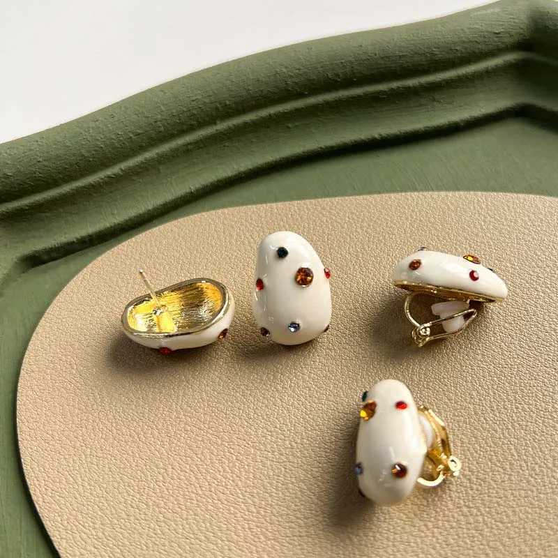 Fashion Colorful Zircon Water Droplet Earrings For Women Exquisite White Oil Dripping Irregular Earrings Jewelry Brincos Gift Y250510