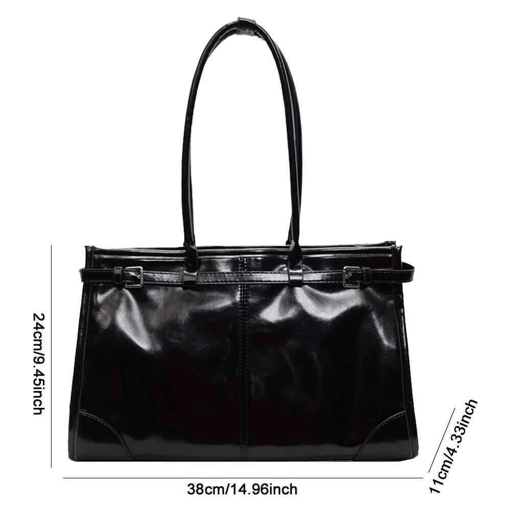 Hot Selling Women's Vintage PU Leather Fashion Shoulder High-End Solid Tote Bags Elegant Ladies Handbag Zip Underarm Bag