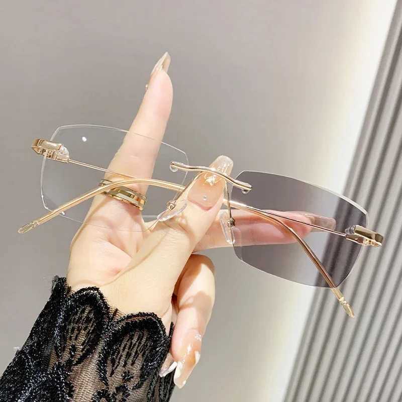 Intelligent Photochromic Myopia Glasses Women Retro Trendy Minus Sight Sunglasses 2 in 1 Farsighted Eyewear Diopter Prescription W250513