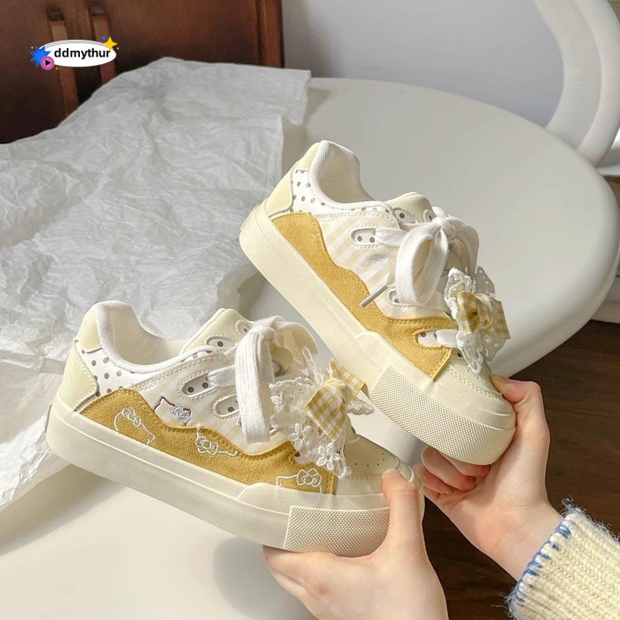 2025 Fashion Dopamine Bread Splicing Middle High School Students Sports and Leisure Female Board Shoes ddmythur