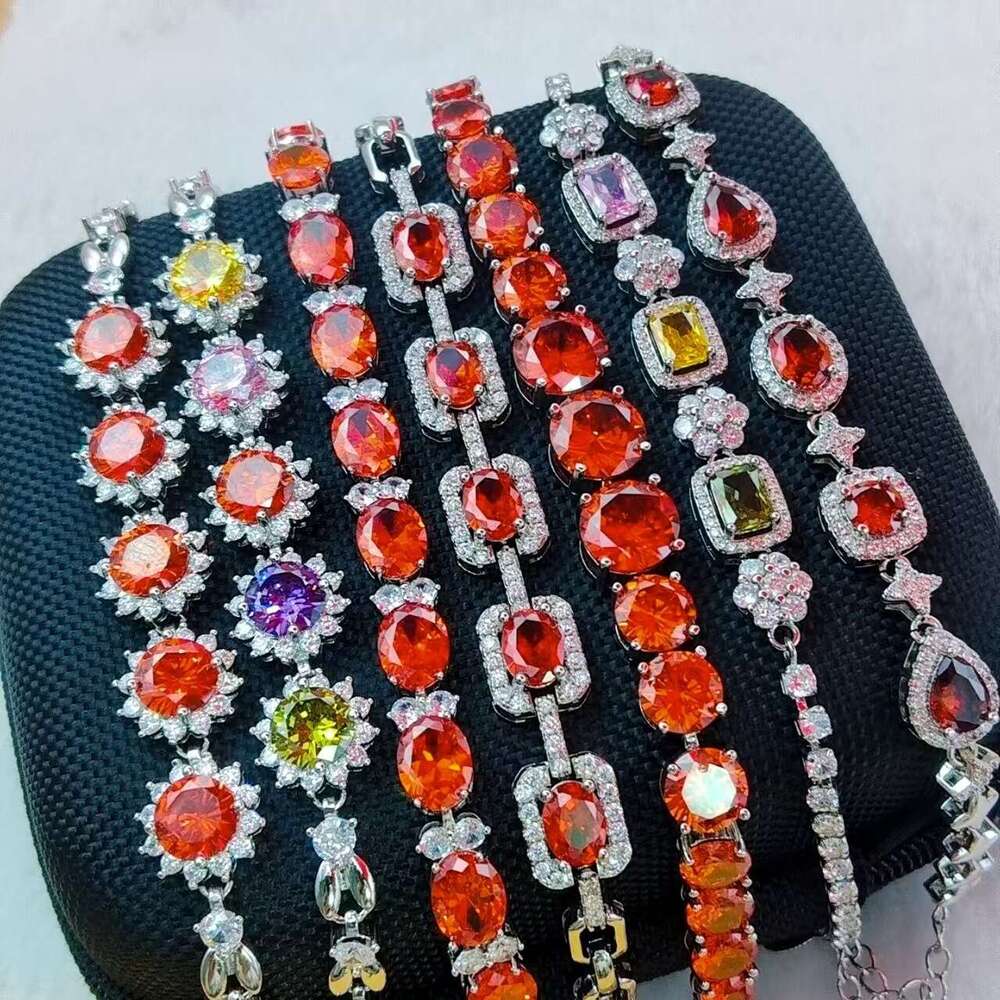 trendy fashion moissanite bracelet high carbon zircon aaa quality jewelry
