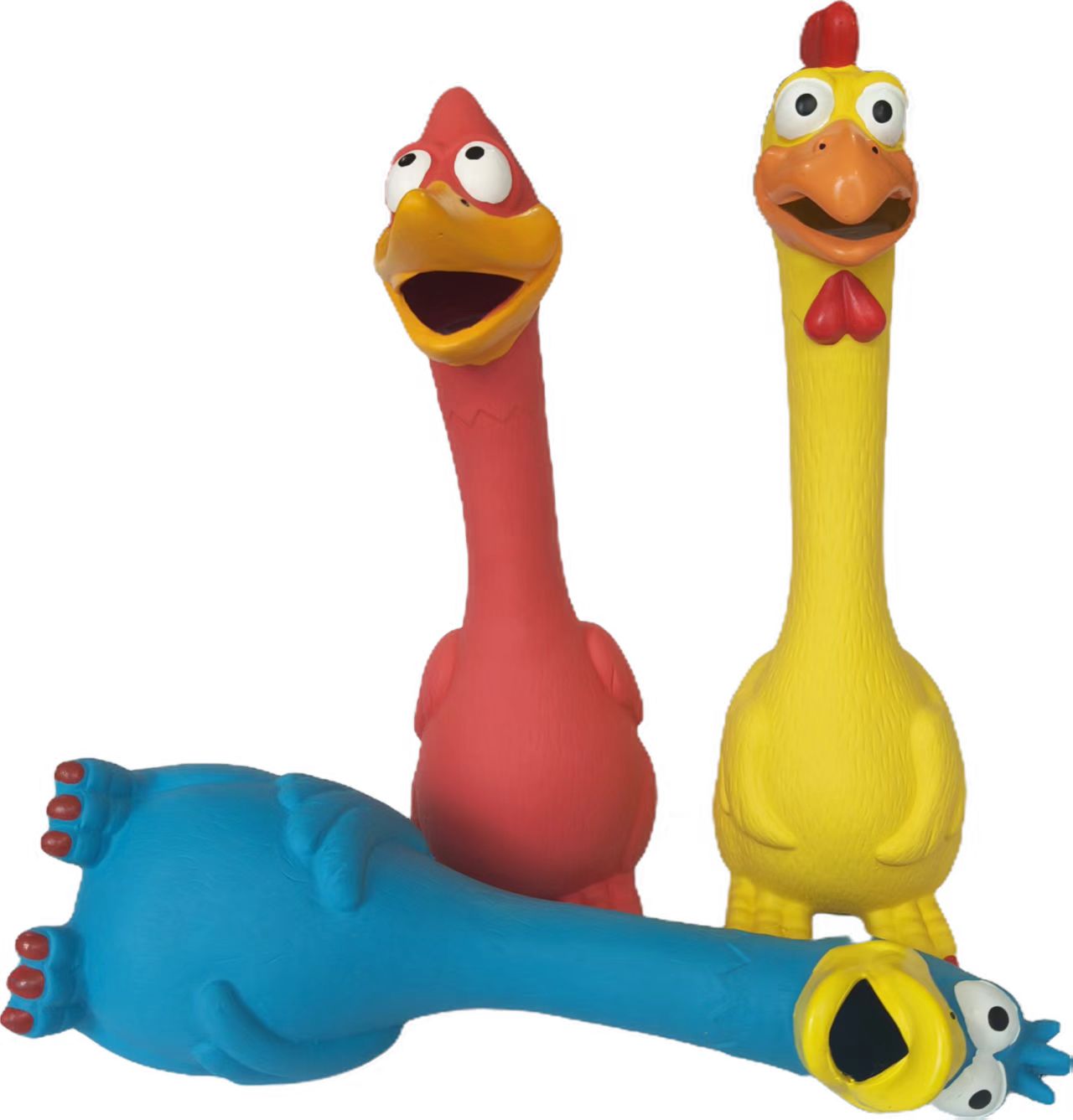Latex Screaming Chicken Pet Toys Squeaky Chewy Teething Rubber Puppy Dog Toys 2pcs/Pack