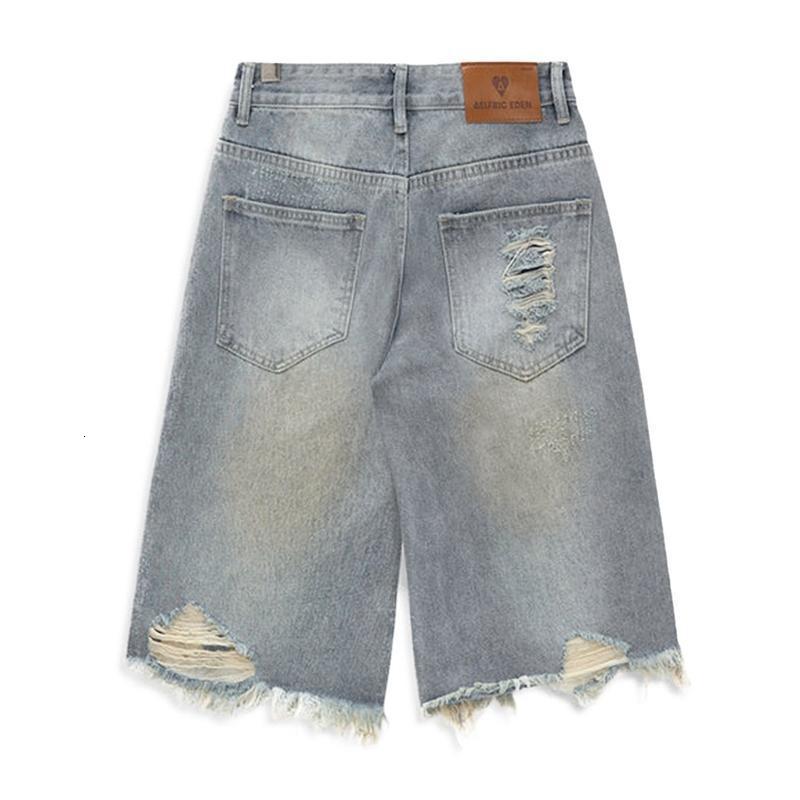 ReddaChic Frayed Patchwork Irregular Denim Shorts Men Asymmetric Whiskers Casual Summer Low Rise Baggy Jeans Jorts Retro Clothes 250116