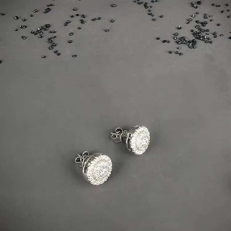 GRA Hip Hop Iced Out Bling 925 Sterling Silver Pass Diamond Tester VVS Moissanite Stud Earrings for Men Women
