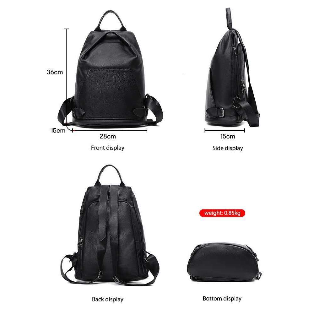 Zency Summer For Women's Genuine Leather Anti-Theft Large School Bag Designer Backpack Female Travel Shopper A4 Rucksack