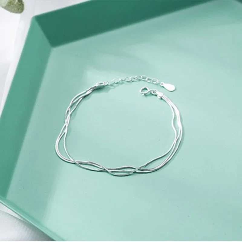 Simple Layer Bracelets for Women Korean Fashion Silver 925 Jewelry Hot Fashion 925 Sterling Silver Bracelet for Women XJ250707
