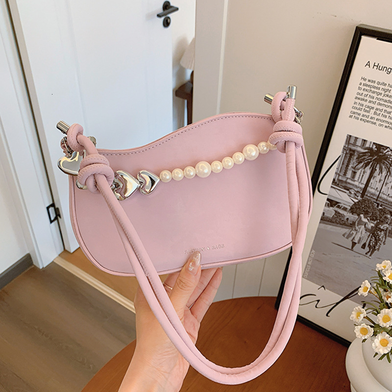 Premium Pearl Chain Underarm for Women 2024 Spring/Summer New Collection Niche Crossbody Candy Color Fashion Shoulder Bag