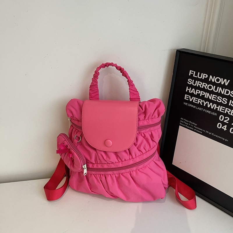 Korean Ins Trendy Casual Student 2025 New Fashionable and Versatile Folding Backpack Large Capacity Shoulder Bag
