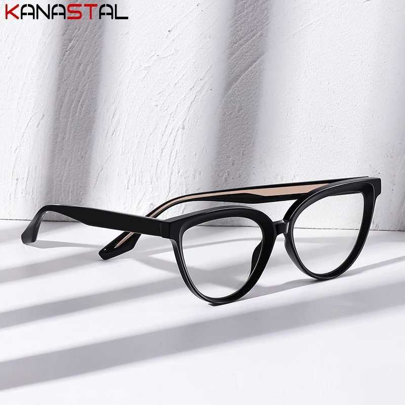 Women Blue Light Blocking Glasses CR39 Optic Lenses Prescription Myopia Reading Eyewear Computer TR90 Cat Eye Eyeglasses Frame W250513