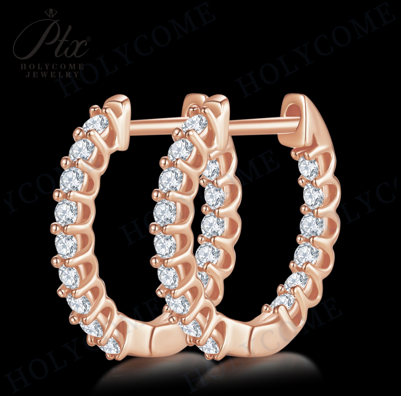 Stylish D Color Moissanite Small Hoop Earrings 925 Sterling Silver Three Colors Sparkling Ear Buckles For Women Wedding Fine Jewelry Wholesale