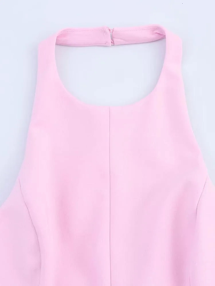 Women Summer Camis Tank Tops Fashion Sweet Halter Solid Backless Female Elegant Street Sexy Top Clothing 250513