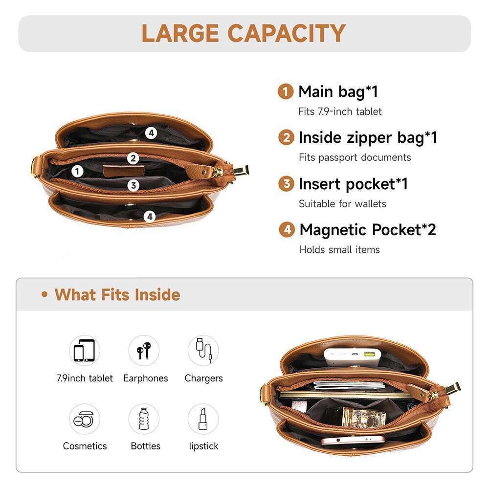 Designer Bag 2025 New Cowhide Large Capacity Bucket Ladies Casual Shoulder Crossbody Bag Luxury Bag