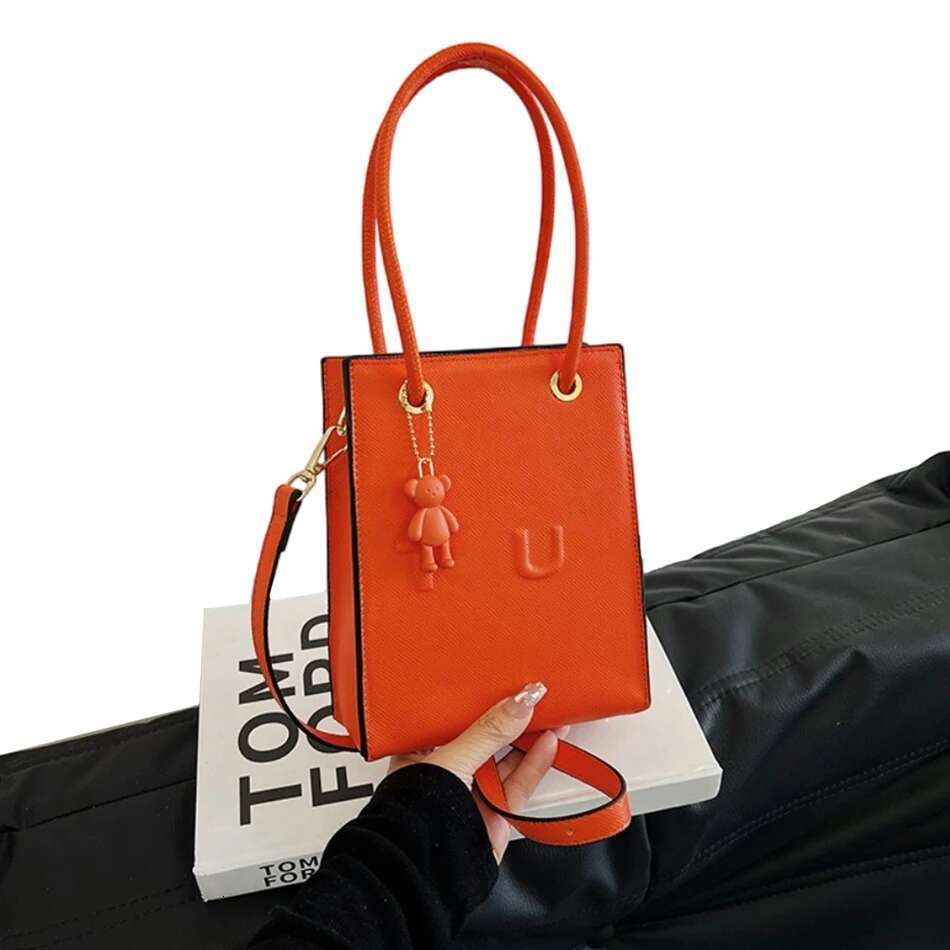 Small Square Women 2024 New Handbag Fashion Shoulder Casual Crossbody Solid Color Mobile Phone Bag