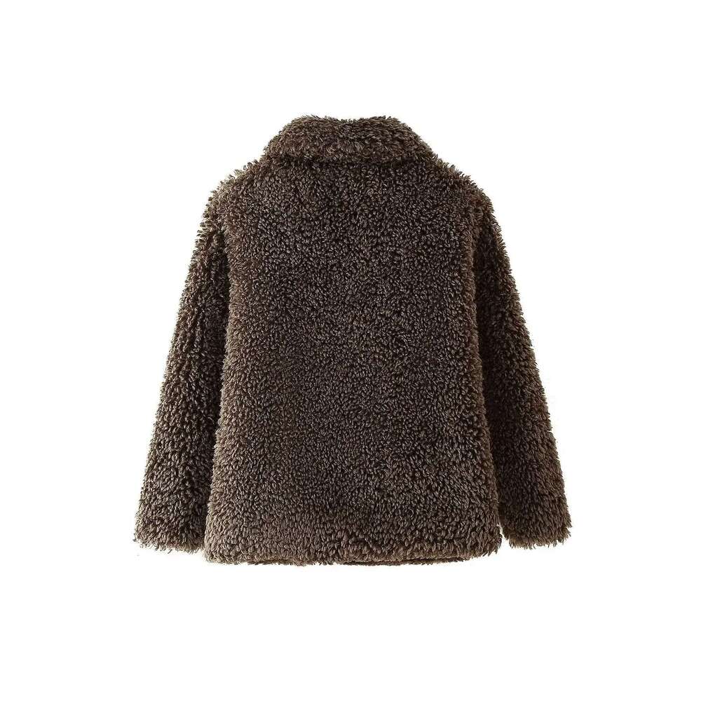 autumn new women's clothing style fashionable and versatile artificial fur effect short coat jacket