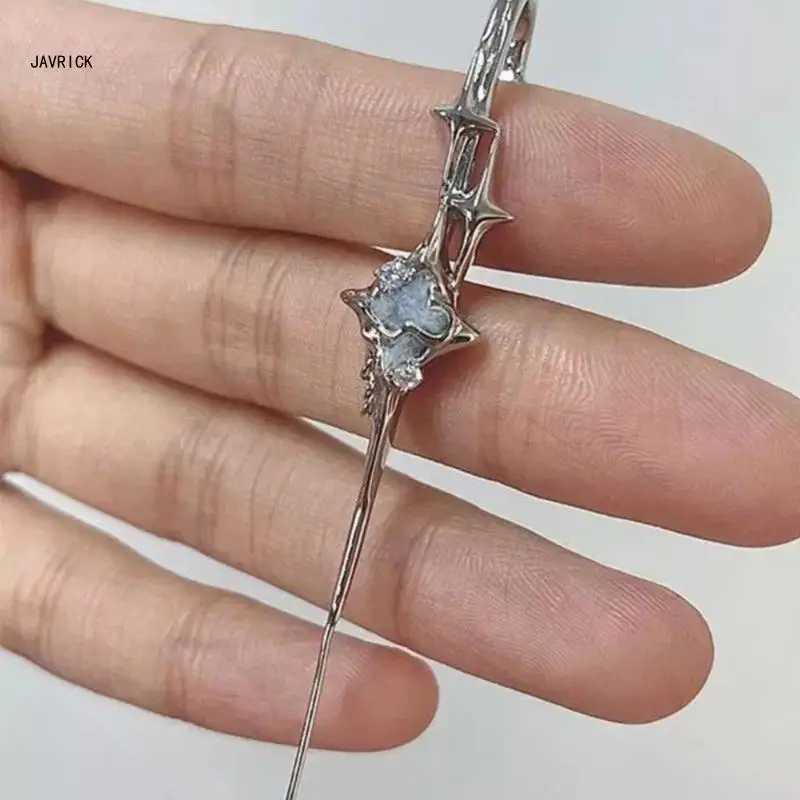 Retro Geometric Four-Pointed Star Earrings Niche Advanced Anti-sensitivity Front and Back Earrings Puncture Ear Needle Y250510