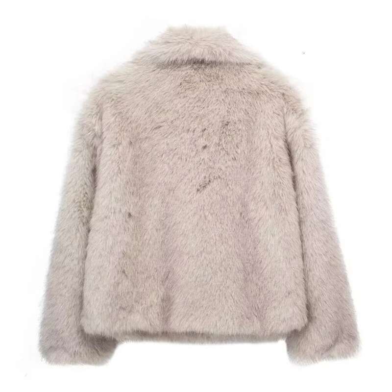 TRAF 2024 Faux Fur Women Fluffy Women's Jacket Long Sleeve Warm Winter Coat Outerwears Coats for Woman