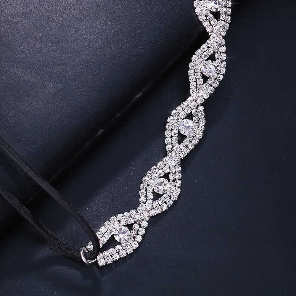 Bohomian Sexy Rhinestone Evil Eye Leg Chain Jewelry Women Shiny Crystal Elastic Rope Waist Thigh Chain Body Jewelry AccessoriesT250513