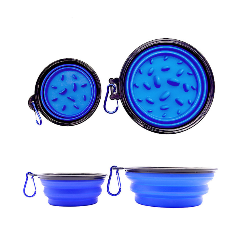 Silicone Pet Foldable For Dogs Anti Tipping Dog Bowl Slow Food Bowl Supplies
