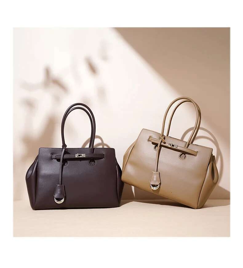 Handbag Large Capacity Tote Real Leather Commuter Women's Designer Bag Shoulder High End Female Bags