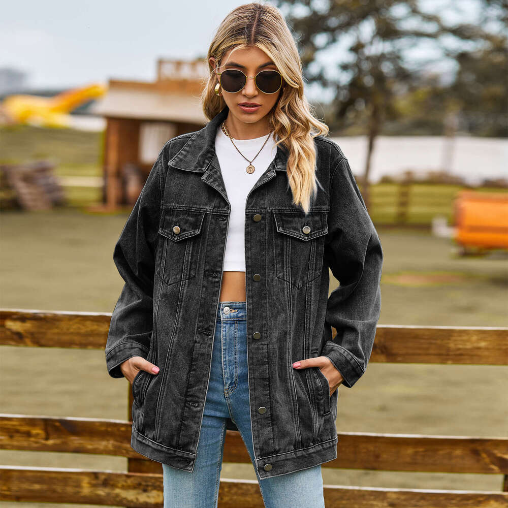 European and American versatile retro classic loose denim jacket top, women's 2025 new casual fashion trend clothing