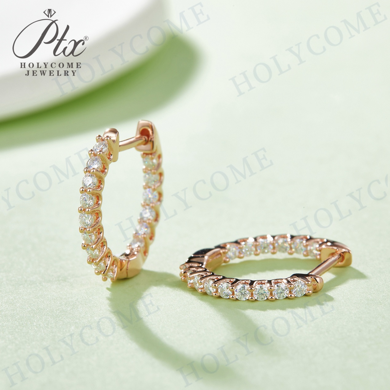Stylish D Color Moissanite Small Hoop Earrings 925 Sterling Silver Three Colors Sparkling Ear Buckles For Women Wedding Fine Jewelry Wholesale