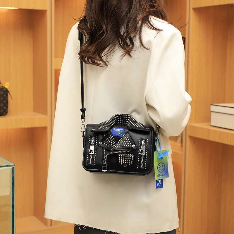 Fashion Jacket Shoulder Bags For Women Hip Hop Studded Crossbody New Purses And Handbags Square Bag Designer Satchel