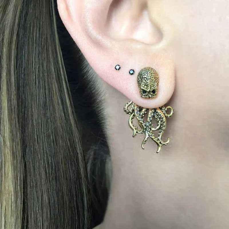 Exaggerated Retro Octopus EarringsGothic EarringsOctopus Front Back EarringsParty Personalized JewelrySuitable For Both M Y250510