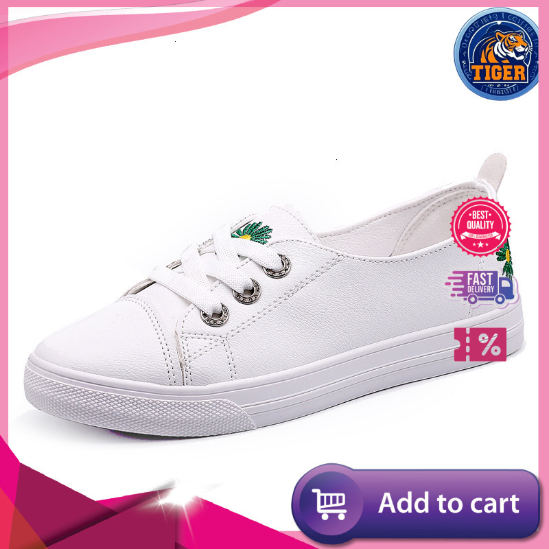 Ddmytiger New Spring And Autumn Leather Surface Lightweight Women S Versatile Casual Board One Step Flat White Shoes Trendy Outdoor Shoes