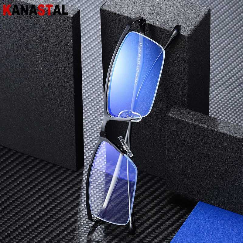 Men Blue Light Blocking Glasses Women Metal Half Frame Busnies Eyewear Computer Prescription Myopia Hyperopia Reading Glasses W250513