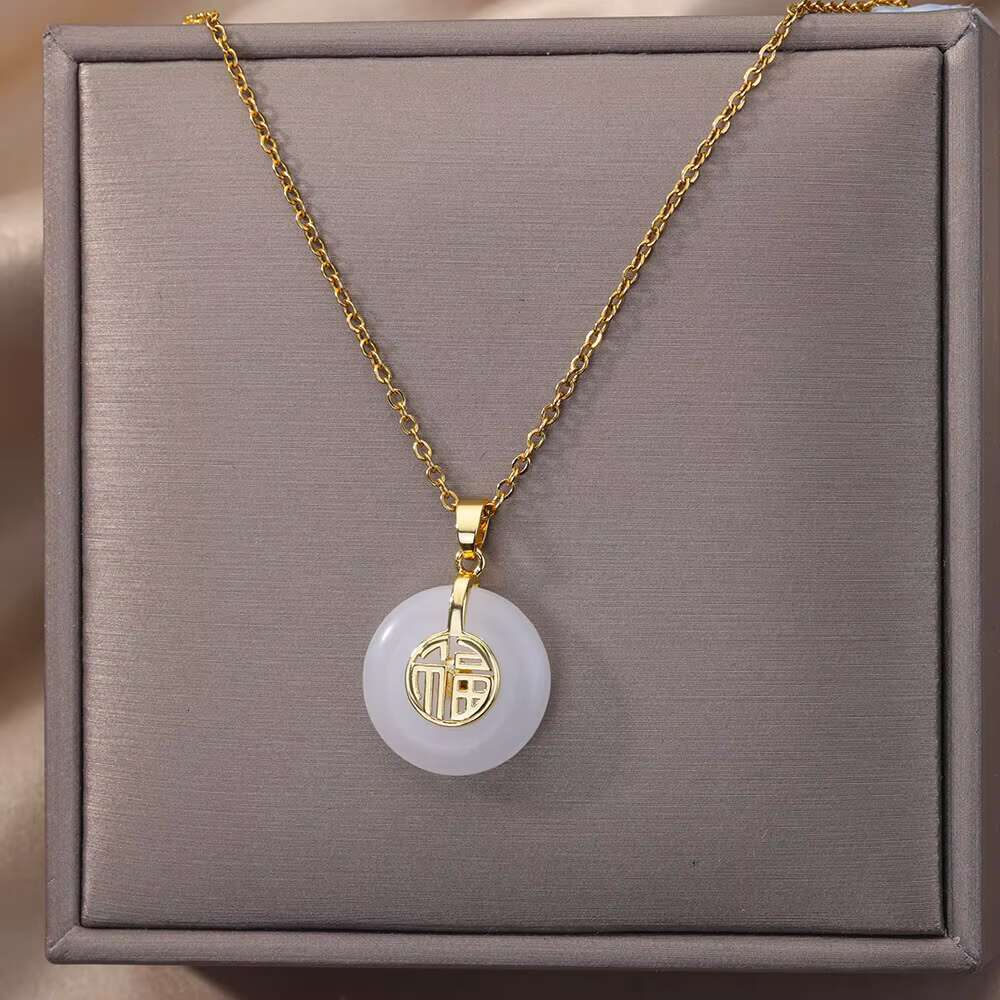 Fashionable women's and men's gold-plated fashion circle jewelry pendant necklace
