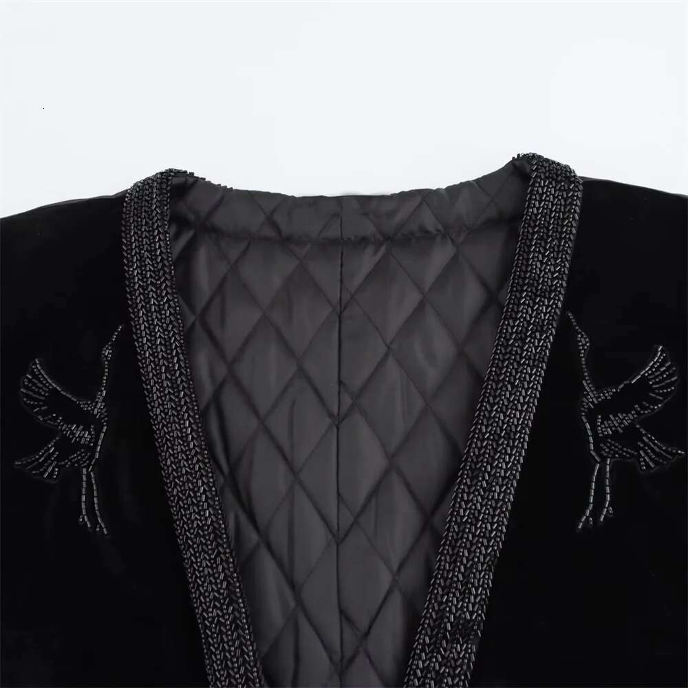 UNIZERA Spring/Summer New Solid Color Beaded Animal Embroidery Kimono Coat Top Women's Clothing