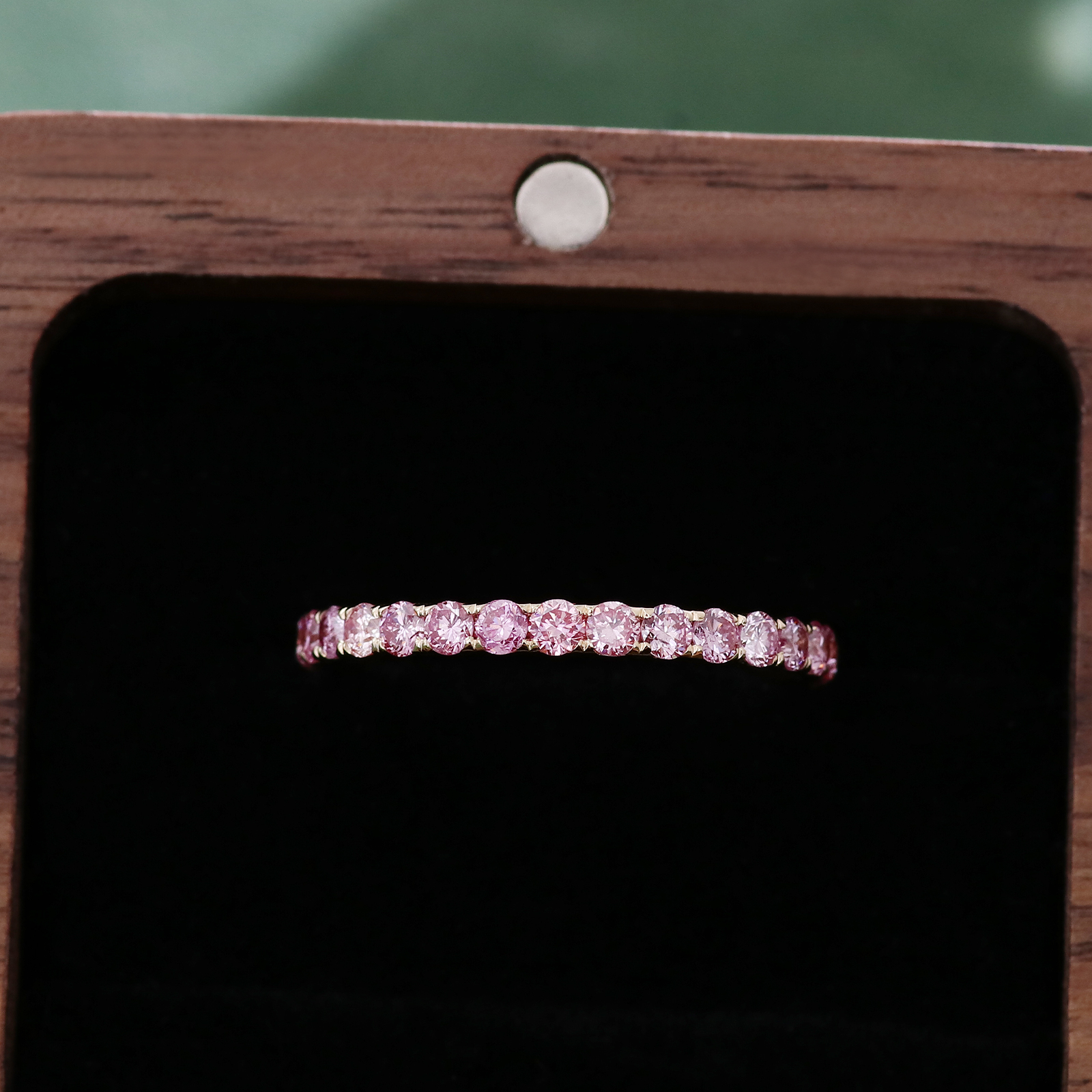 Handmade Genstone Sakula pink Morganite Pink 18K 14K 10K Yellow Wedding Rings Couple Set Fine Jewelry Rings Eternity Anniversary Band Rings