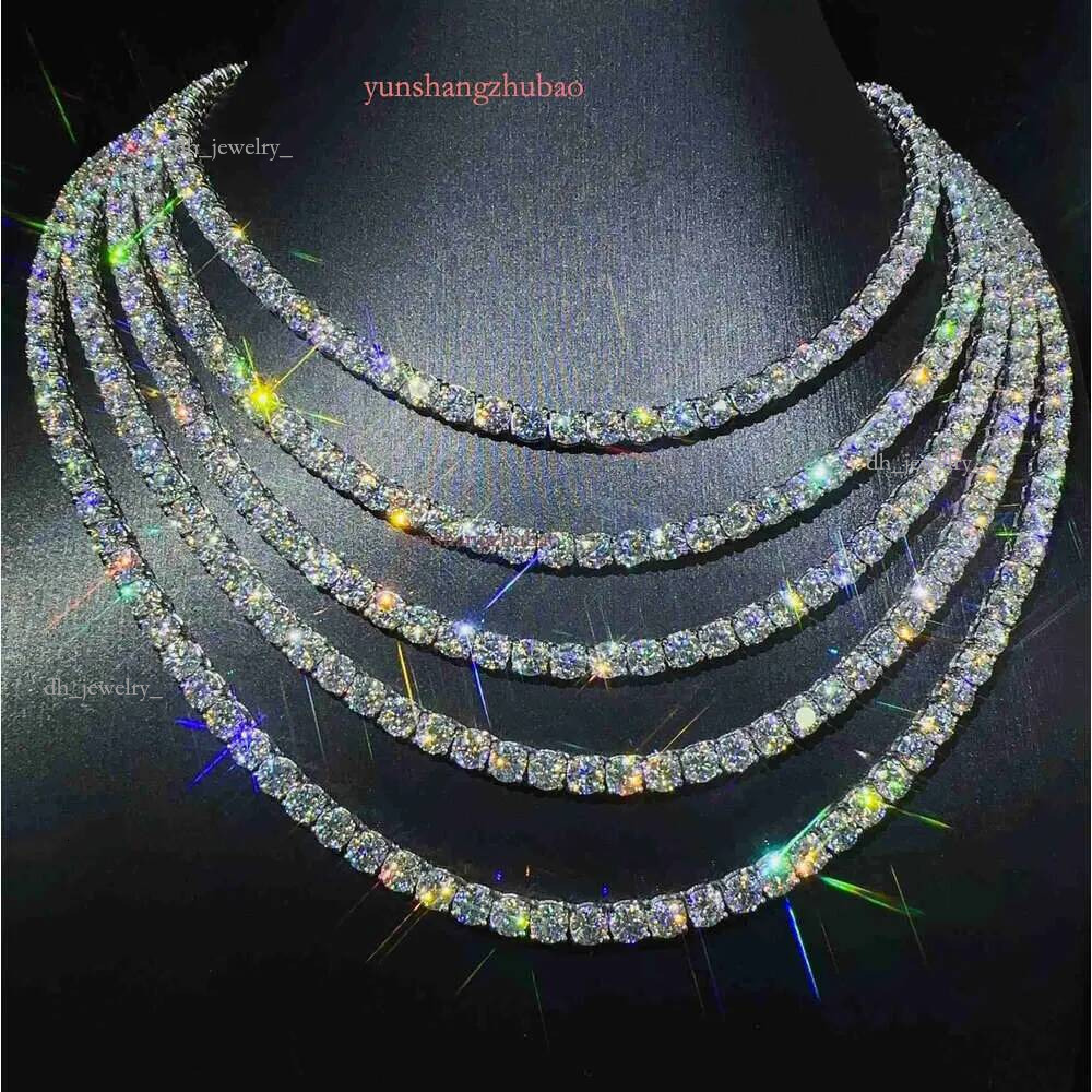 Fashion Jewelry Hip Hop Necklace Pass Dia Tester 5mm Vvs Moissanite Iced Out Tennis Chain for Men Women