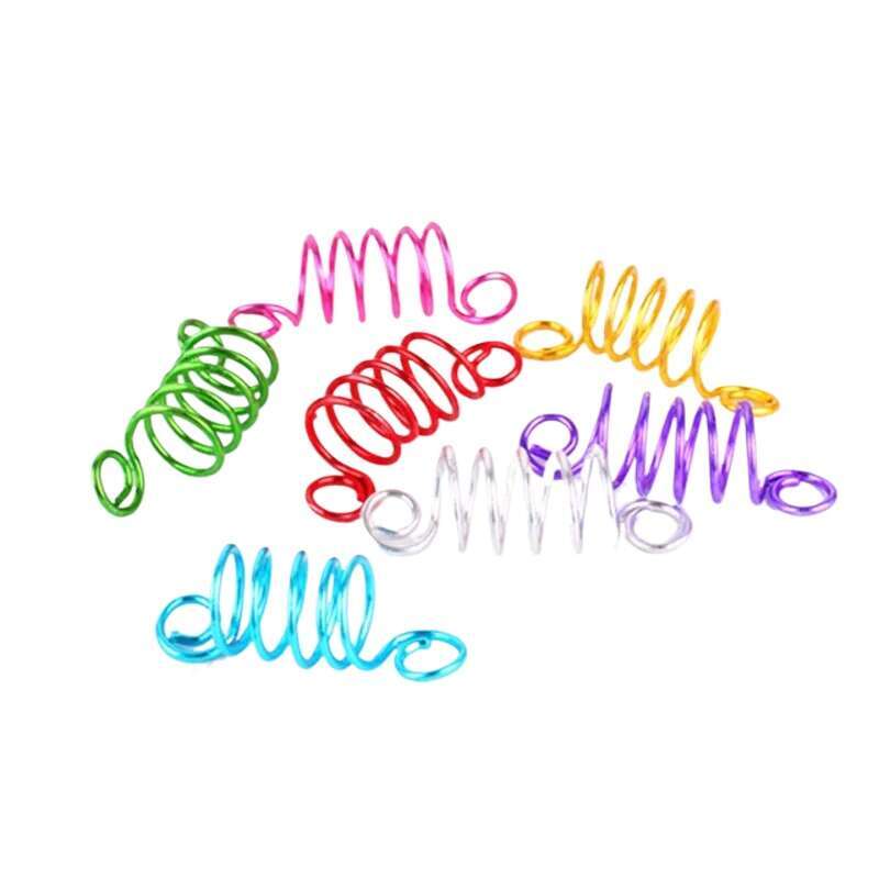 Aluminum Braids Spring Twist Hair Rings Twist Capelli Ring Hair Coil Dreadlocks Braiding Beads Wig Jewelry Ring Anillos Para El Cabello Con Resorte