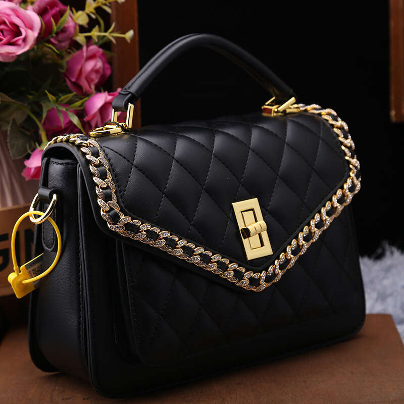 Counter genuine leather for women Korean version new fashion and high end sense one shoulder crossbody versatile large bag