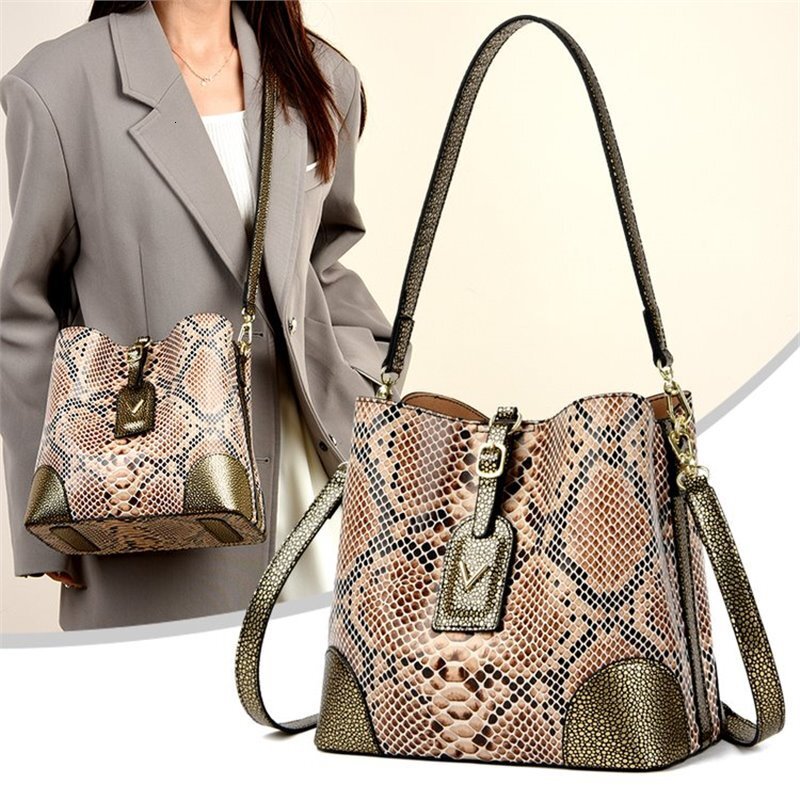 Designer Pack Versatile Serpentine Women S Fashion Single Shoulder Crossover Bucket Bag Free Shipping