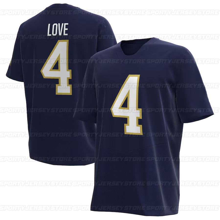 Custom Football Jersey Jeremiyah Love Riley Leonard Benjamin Morrison Beaux Collins Joe Montana Jack Kiser