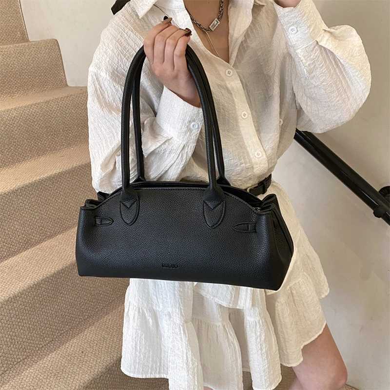 Brand New Women Tote Bag Yellow Lychee Pattern Handbag Y2k Korean Niche Fi Belt Design Large Capacity Commuter Shoulder Bag XJ250605