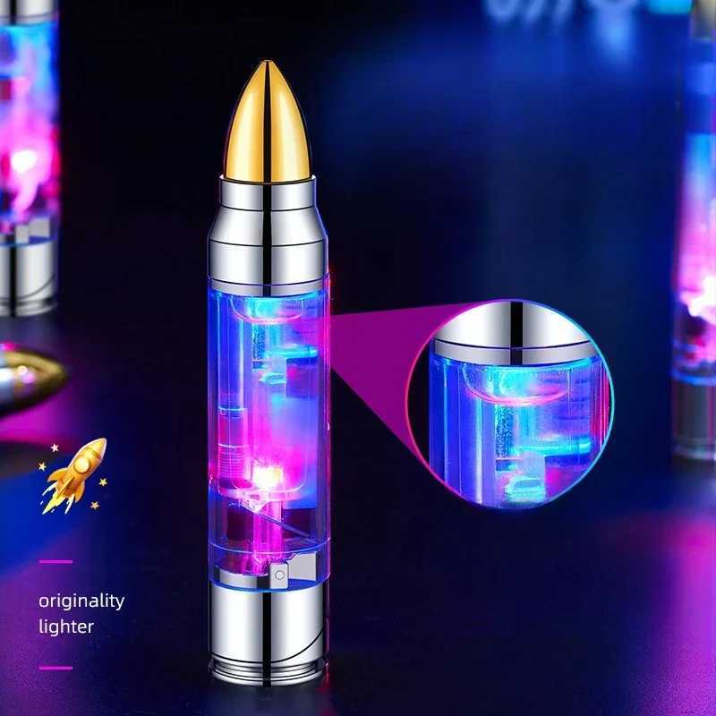 New Windproof Mini Inflatable Lighter Jet Flame Transparent Color Light Torch Lighter Cigarette Accessories Smoking Gifts Y250513