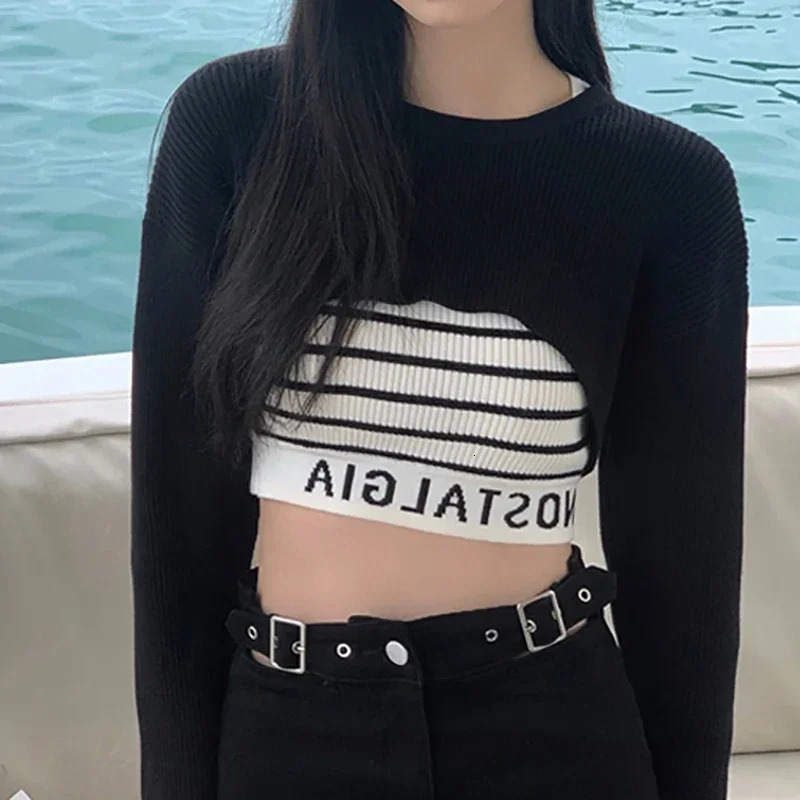 Women Stripes Sexy Slim Crop Top Letter Printed Sports Summer Tank Y2k Sleeveless Street Camis Beach Spring 250513