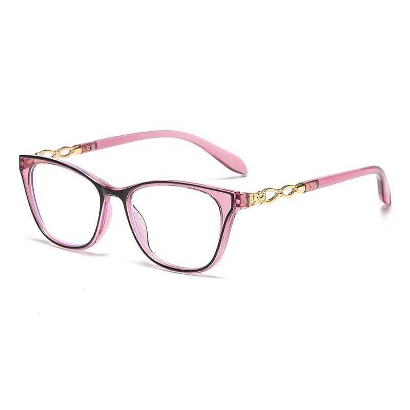 Ladies Trendy Style Reading Glasses New Fashion Cat Eye Hyperopia Blue Light Blocking Computer Glasses Prescription Eyewear +1.5 W250513
